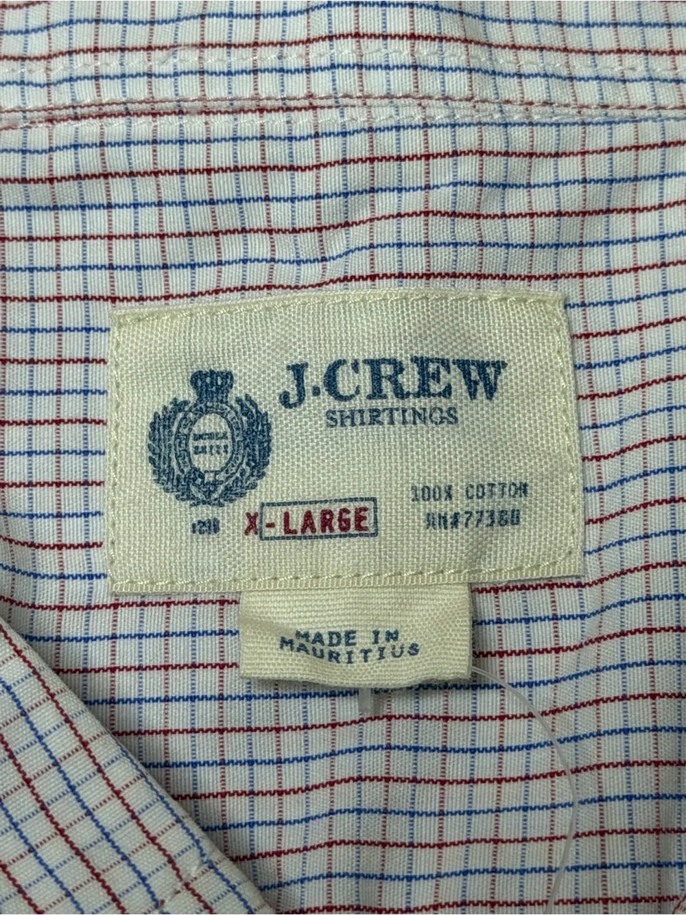 J. Crew Men’s Blue&Red Gingham Button-Down Shirt Short Sleeve